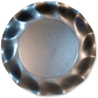 10 Piatti grigio CANNA DI FUCILE in carta monouso Ø27cm - addobbo decoro tavola