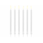12 Candele Bianco Mezzo Stelo Matita - candeline in cera per torte H15cm