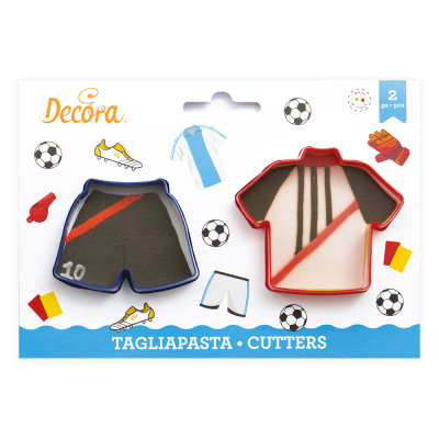 2 Tagliapasta CALCIO Maglia e Pantaloncino - taglia biscotti Dolci, Torte