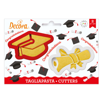 2 Tagliapasta LAUREA con TOCCO e PERGAMENAl - taglia biscotti per Dolci, Torte