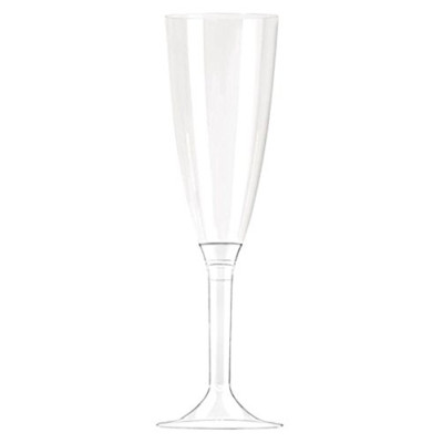 20 Calici Flutes da Spumante monouso - flute rigido in plastica trasparente