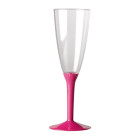 20 Flute in plastica con gambo FUCSIA - Flutes rigido monouso - Calici da Spumante