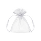 10 Sacchetti BIANCO - tulle in organza per confetti confettate - 7,5x10cm