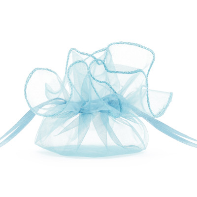 20 Sacchetti pouches CELESTE - tulle in organza per confetti confettate - 26cm