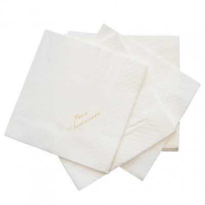 20 Tovaglioli "Buon Anniversario" - Tovagliolini in carta piccoli da dolci, dessert