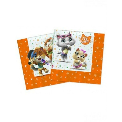 20 tovaglioli 44 GATTI decoro Tavolo - in pura polpa di cellulosa 33x33 cm