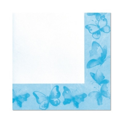 20 TOVAGLIOLI in carta - FARFALLE TURCHESE CELESTE - addobbo decoro tavola