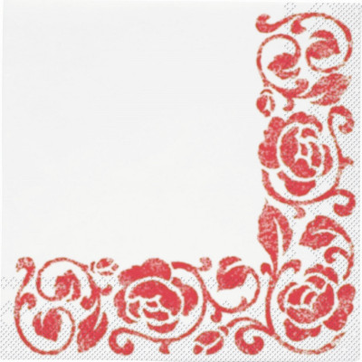 20 Tovaglioli in carta - Rose ROSSE - addobbo decoro tavola
