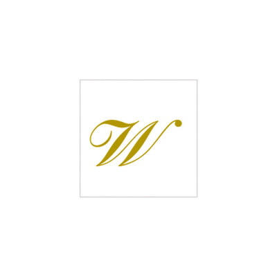20 Tovaglioli in carta Bianchi con Lettera W oro satinato - 25x25cm - 2 veli