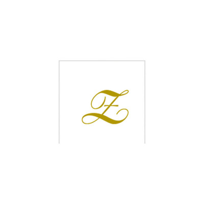 20 Tovaglioli in carta Bianchi con Lettera Z oro satinato - 25x25cm - 2 veli