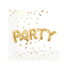 20 Tovaglioli in carta GOLD PARTY - decoro tavola Festa