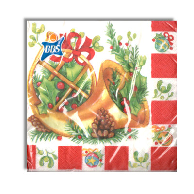 20 Tovaglioli Natalizi in carta CORNUCOPIA di Natale Capodanno - 33x33cm