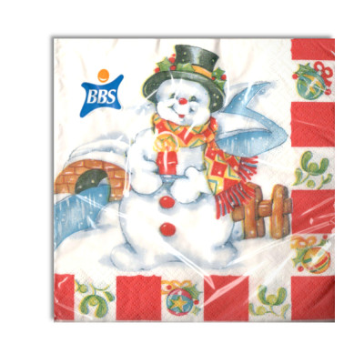 20 Tovaglioli Natalizi in carta PUPAZZO di Neve di Natale Capodanno - 33x33cm