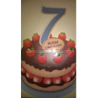 BIGLIETTO COMPLEANNO 7 ANNI TORTA