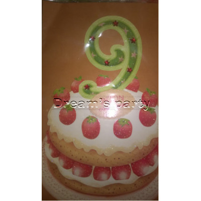 BIGLIETTO COMPLEANNO 9 ANNI TORTA