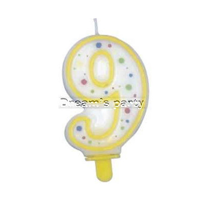 CANDELA N.9 POIS BORDO GIALLO