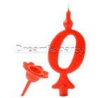 CANDELA NUMERO 0 ROSSO H13 CM