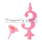 CANDELA NUMERO 3 ROSA H13 CM