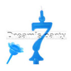 CANDELA NUMERO 7 CELESTE H13 CM