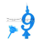 CANDELA NUMERO 9 CELESTE H13 CM