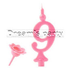 CANDELA NUMERO 9 ROSA H13 CM