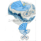 CIALDA SAGOMATA CARROZZINA CELESTE