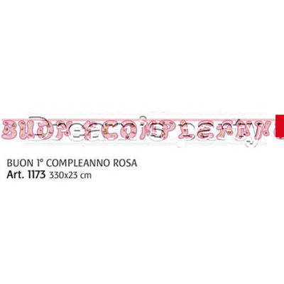 FESTONE 1 ANN0 ROSA 330X23 CM