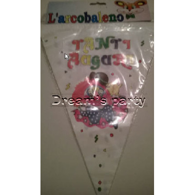 FESTONE BANDIERINE  PVC TANTI AUGURI 3 MT