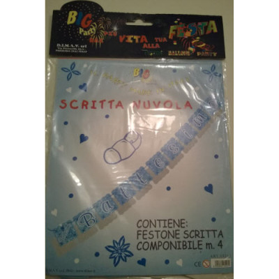 FESTONE BATTESIMO CELESTE ESTENSIBILE 4 MT