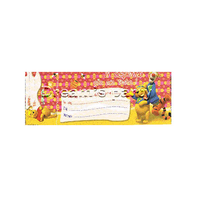 INVITO BLOCCHETTO WINNIE THE POOH PZ 20 CM 20X7,5