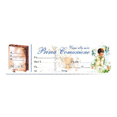 INVITO PRIMA COMUNIONE MASCHIO PZ 20 CM 24X7,5