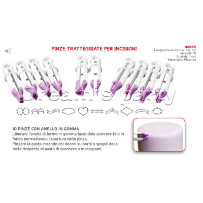KIT 10 PINZE PER INCISIONI  SMERLATE. LARG. INCISIONE 1,2CM