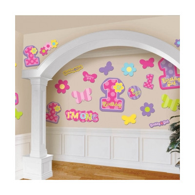 KIT DA PARETE 1° COMPLEANNO GIRL PZ 30