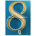 NUMERIN0 8 PLASTICA FILO ORO H. 4,5 CM