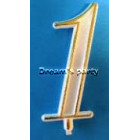 NUMERINO 1 PLASTICA FILO ORO H. 4,5 CM