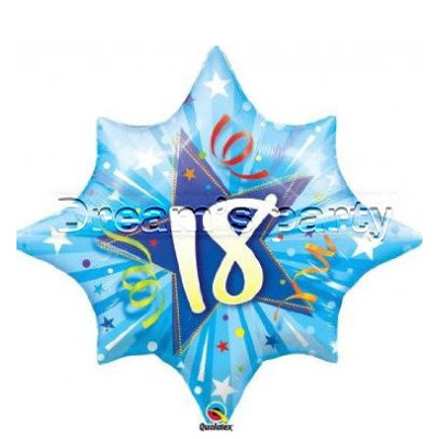 PALLONE 18 ANNI STELLA CELESTE 71CM