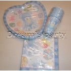 PIATTO CUORE ORSETTO CELESTE PZ 10