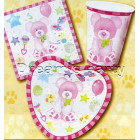 PIATTO CUORE ORSETTO ROSA PZ 10