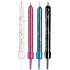 SET 10 CANDELE GLITTER NERO