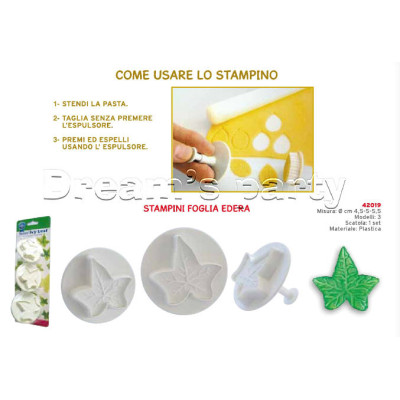 SET 3 STAMPINI AD ESPULSIONE EDERA DIMENSIONE 4,5-5-5,5