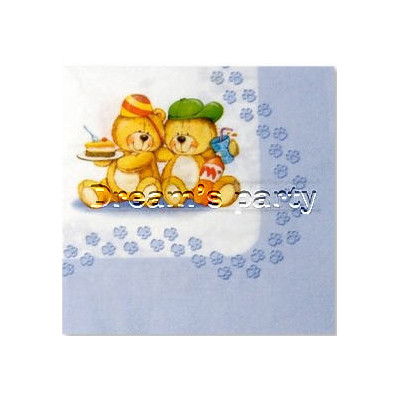 TOVAGLIOLO ORSETTO CELESTE 33X33 CM 3 VELI PZ 20