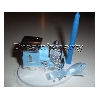 TRENINO BIMBI 1 ANNO CELESTE CON CANDELA