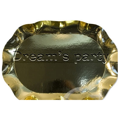 VASSOIO RETTANGOLARE ORO LUCIDO 46X33CM