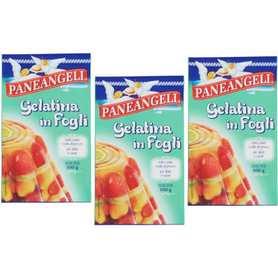 3x Gelatina in Fogli 12 gr Gelificante alimentare Colla di Pesce per creme dolci