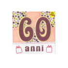 Biglietto d'auguri 60 anni Compleanno - Effetto telato - completo di busta Donna