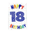Biglietto d'auguri augurale 18 Anni - Happy Birthday - completo di busta