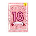 Biglietto d'auguri augurale 18 Anni rosa lei donna - Buon compleanno