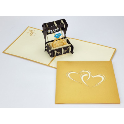 Biglietto d'auguri Origamo Anniversario, Matrimonio 3D - Fedi