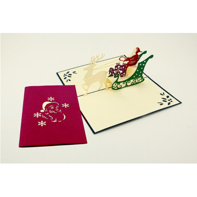 Biglietto d'auguri Origamo Compleanno, NATALE 3D - SLITTA