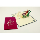 Biglietto d'auguri Origamo Compleanno, NATALE 3D - SLITTA